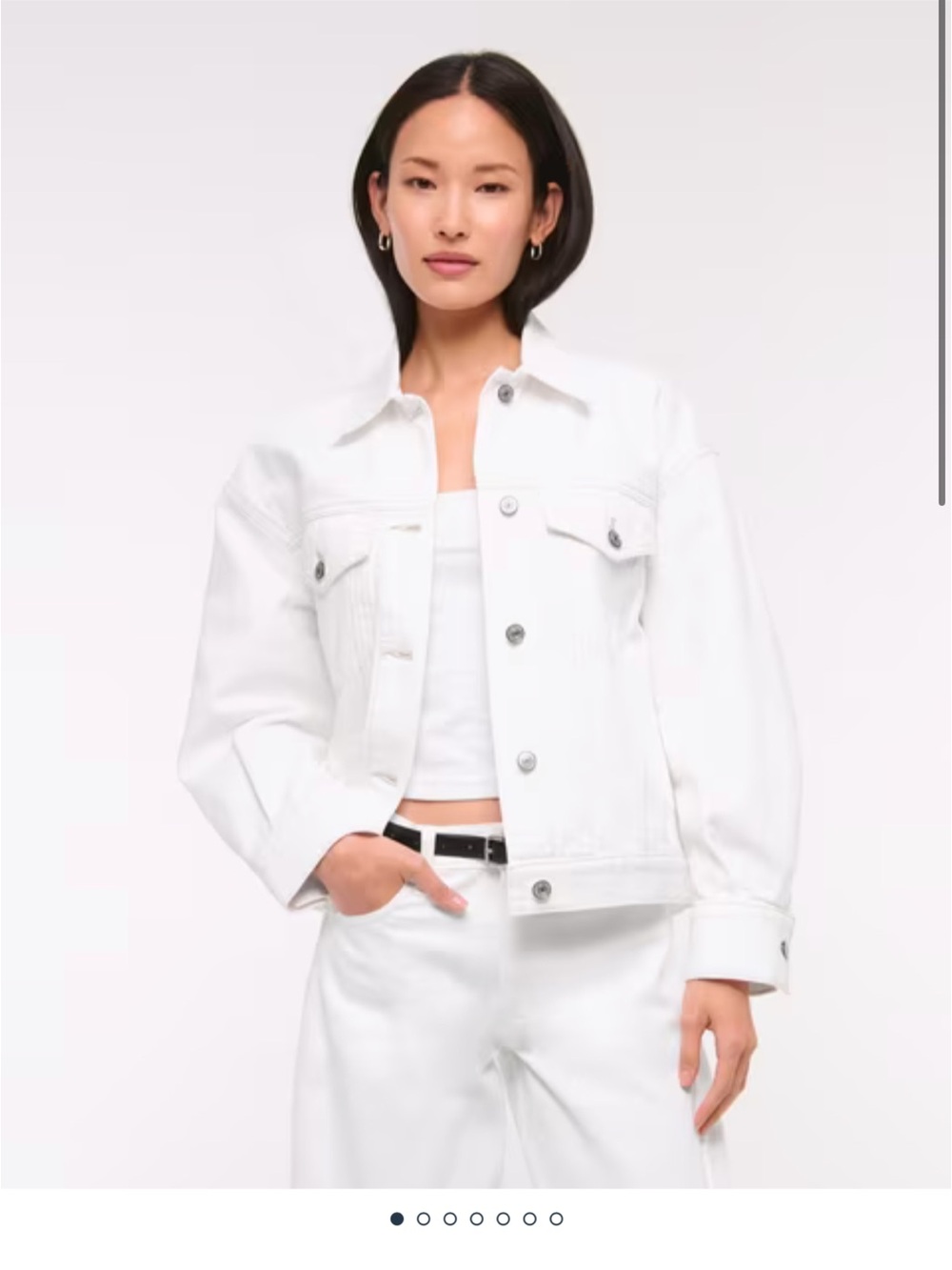 Abercrombie White Oversized Denim Trucker Jacket